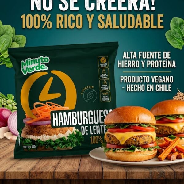 Hamburguesa de Lenteja Minuto Verde 30x100