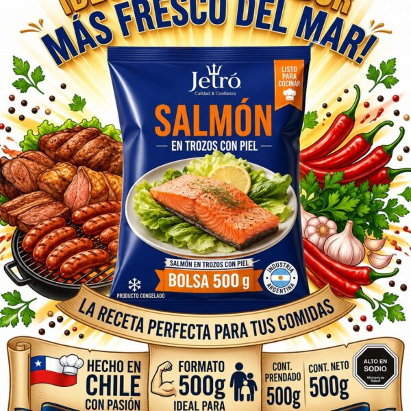 Salmon Trozo Con Piel 500 gr
