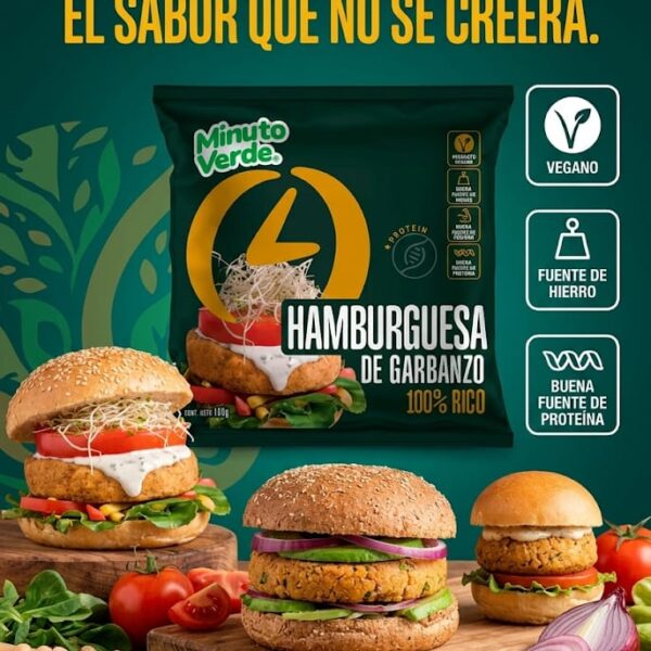 Hamburguesa de Garbanzos Minuto Verde 30x100