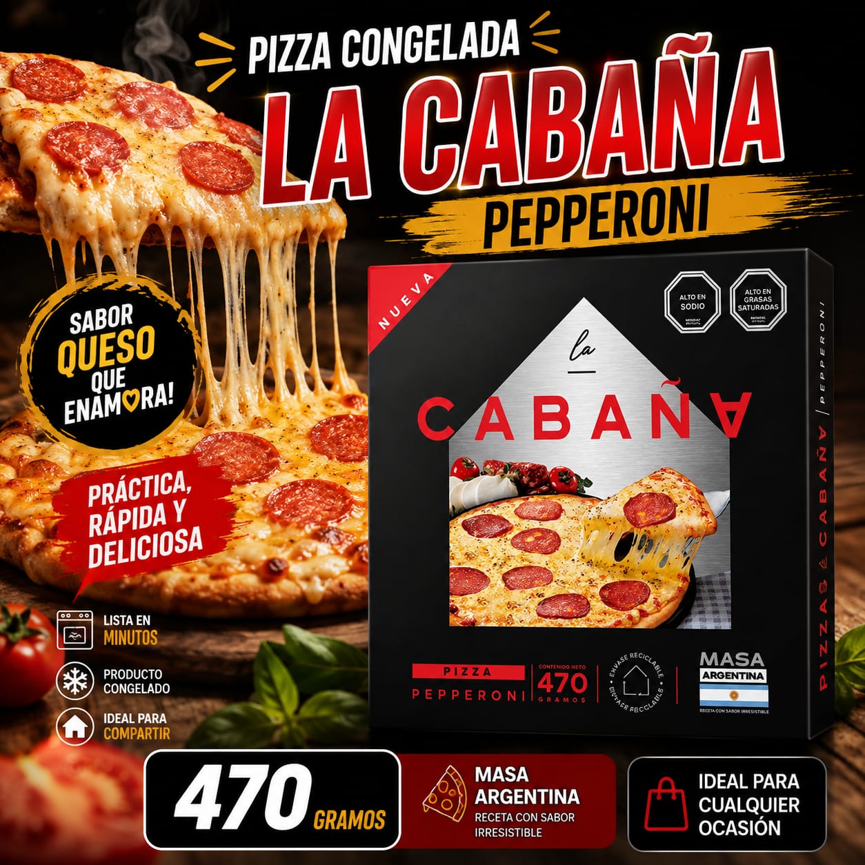 PIZZAS PEPPERONI LC 6*470 GR