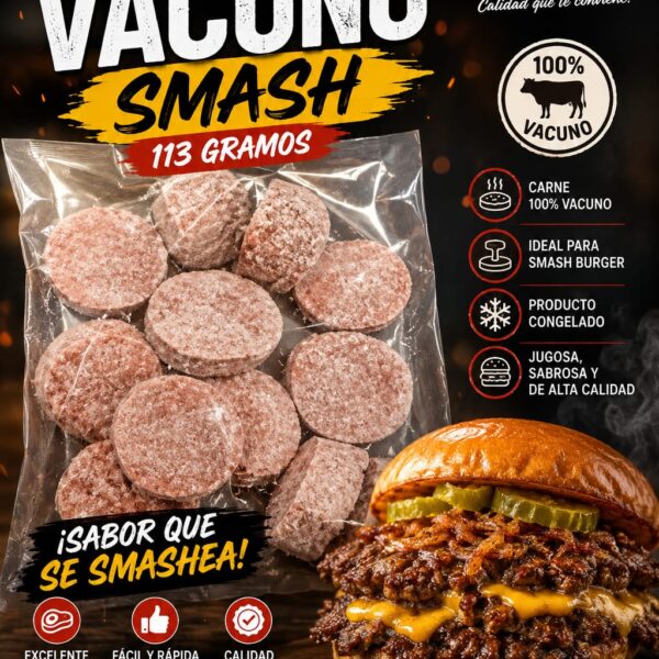 Hamburguesa Vacuno Smash 113gr*24 uds