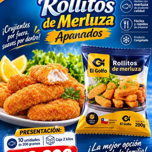 Rollitos de Merluza Apanados caja 2 kilos